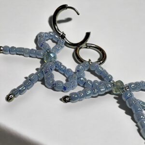 Blue bow styklo earrings